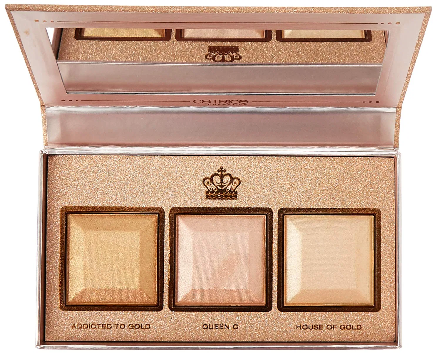 Палитра запеченных хайлайтеров Catrice Royal Party Better Than Gold Baked Highlighter Palette, золотой (13.5 г) Catrice — фото 4