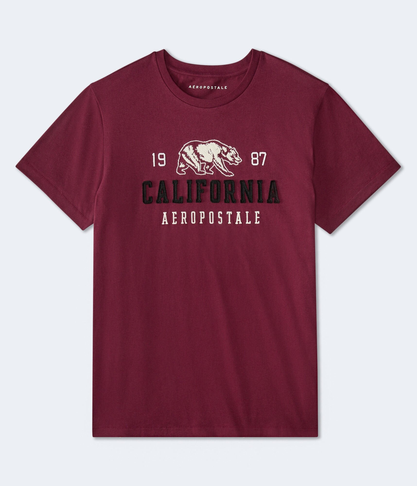 

Футболка Aeropostale Cali Bear с рисунком, темно-красный