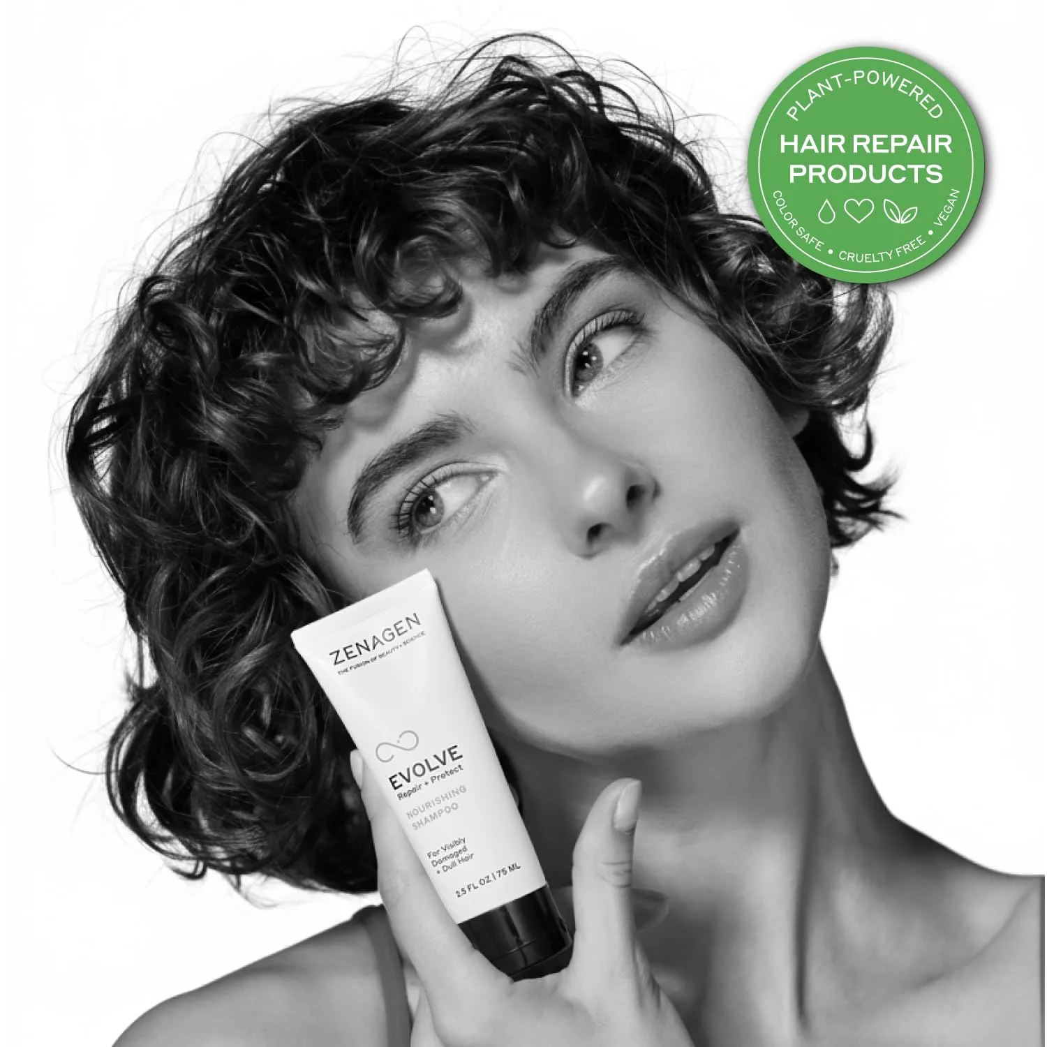ZENAGEN Evolve Repair + Protect Nourishing Shampoo (Unisex) - восстанавливает и укрепляет поврежденные волосы, способствует увеличению объема, на растительной основе, безопасен для окрашенных волос, веган, для всех типов волос 74 мл (2 шт.) — фото 3