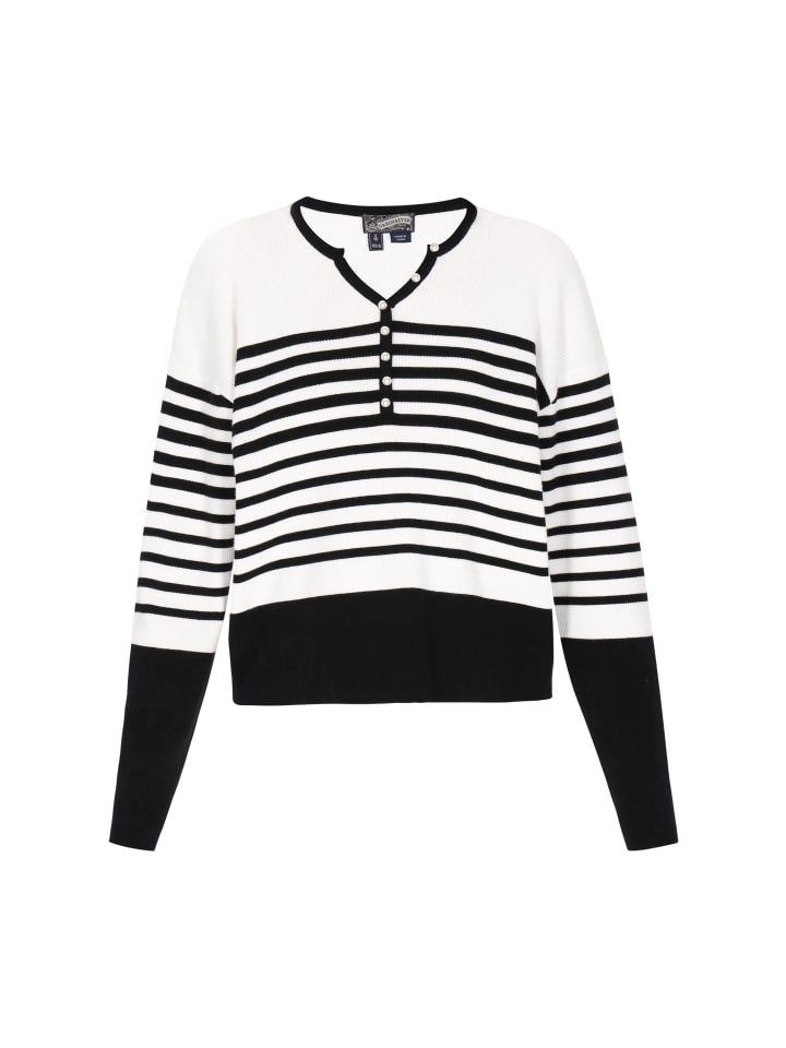 

DreiMaster Женский свитер кремового цвета с черными вставками