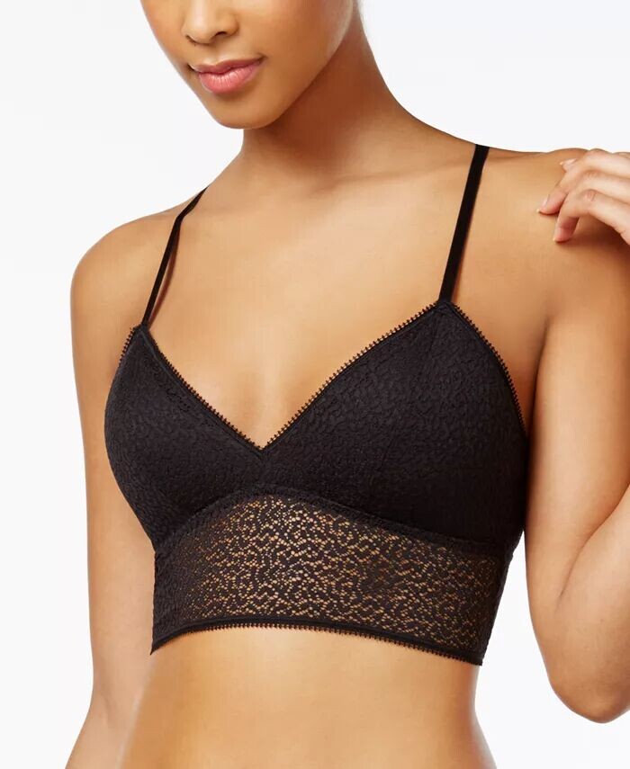 

Современный кружевной удлиненный бюстгальтер-бралетт DK4021 DKNY, черный