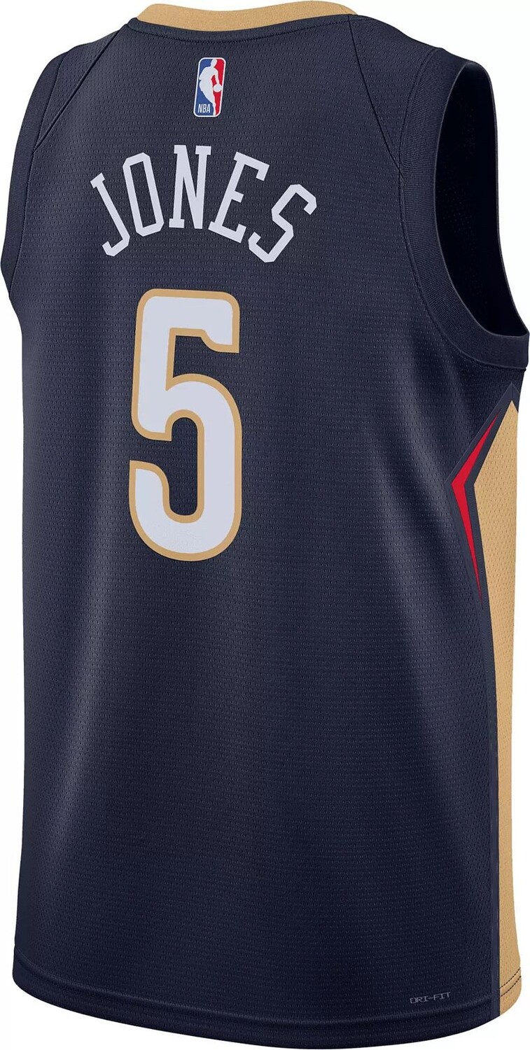 Мужская темно-синяя майка Nike New Orleans Pelicans Herb Jones #5 Dri-FIT Swingman — фото 3