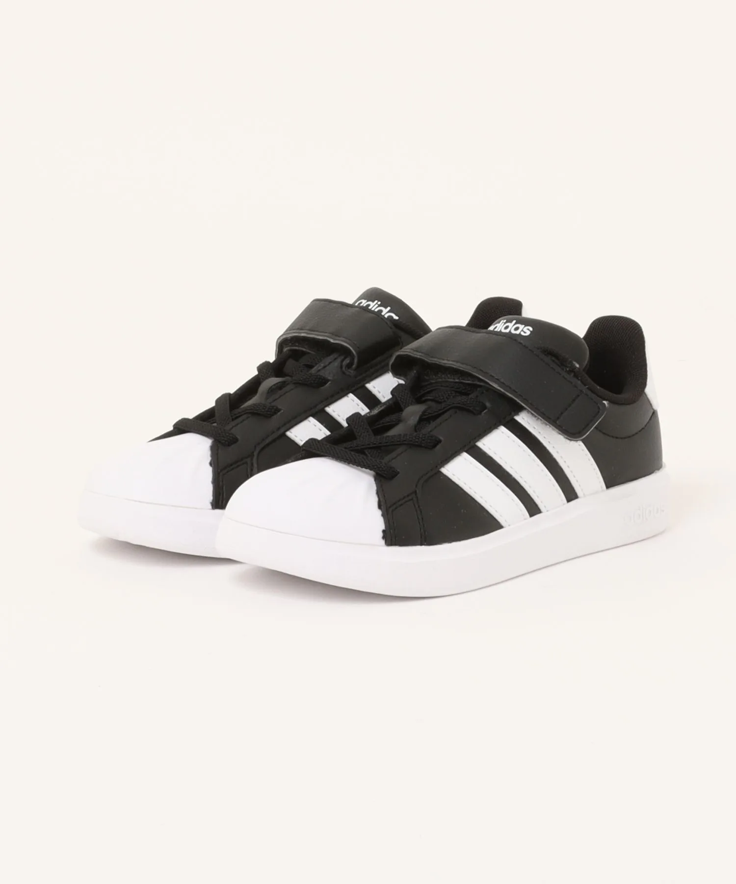 Детские кроссовки с липучкой STREETTALK EL C adidas чёрно-белые