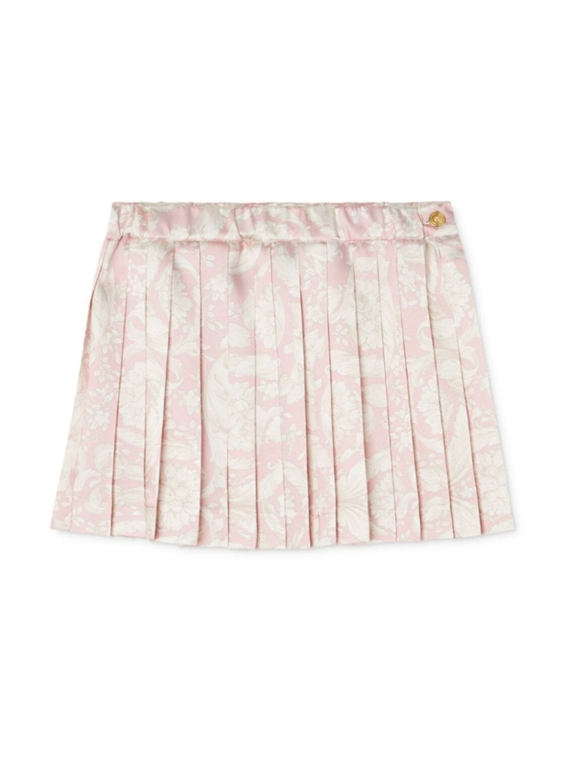 

Плиссированная мини-юбка с принтом Barocco Versace Kids, розовый
