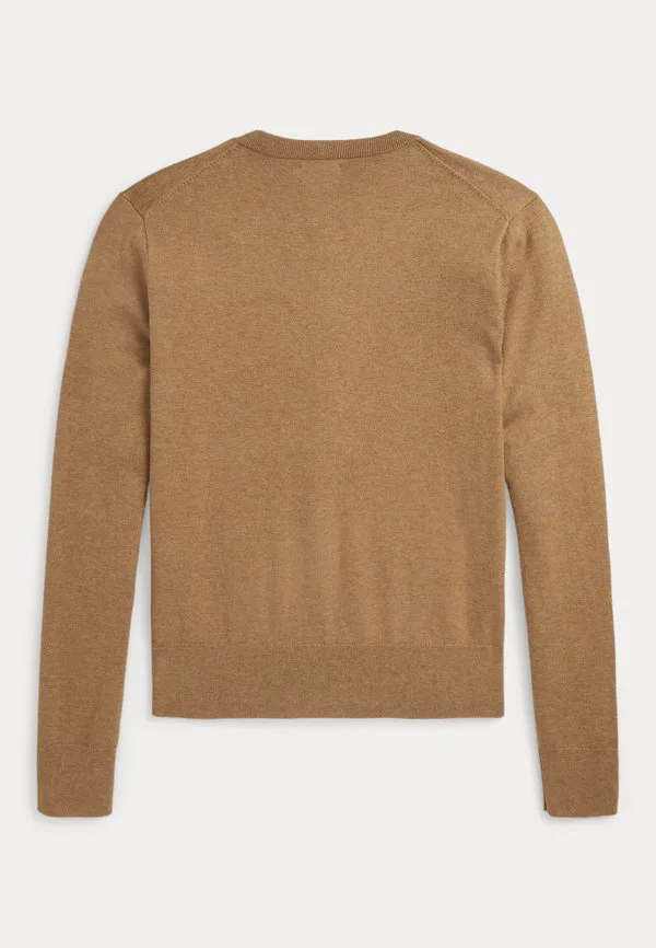 Хлопковый кардиган с круглым вырезом /// кардиган Polo Ralph Lauren, Collection Camel Melange — фото 2