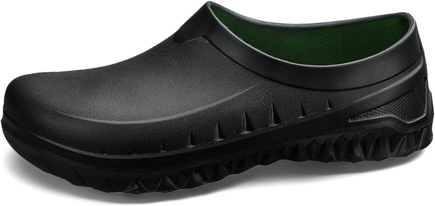 

Кухонные сабо для повара с противоскользящей подошвой, рабочая обувь для кухни, тапочки для мужчин, размер 15 широкой стойки Generic, черный