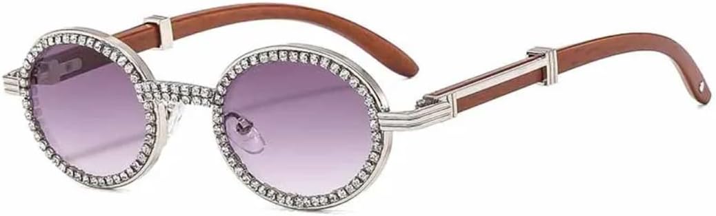 

Роскошные ретро-солнцезащитные очки в овальной оправе, украшенные стразами, для женщин и мужчин, в стиле панк, для активного отдыха и путешествий, с защитой от УФ-излучения UV400 TVTBBVV, Silver Gradient Gray