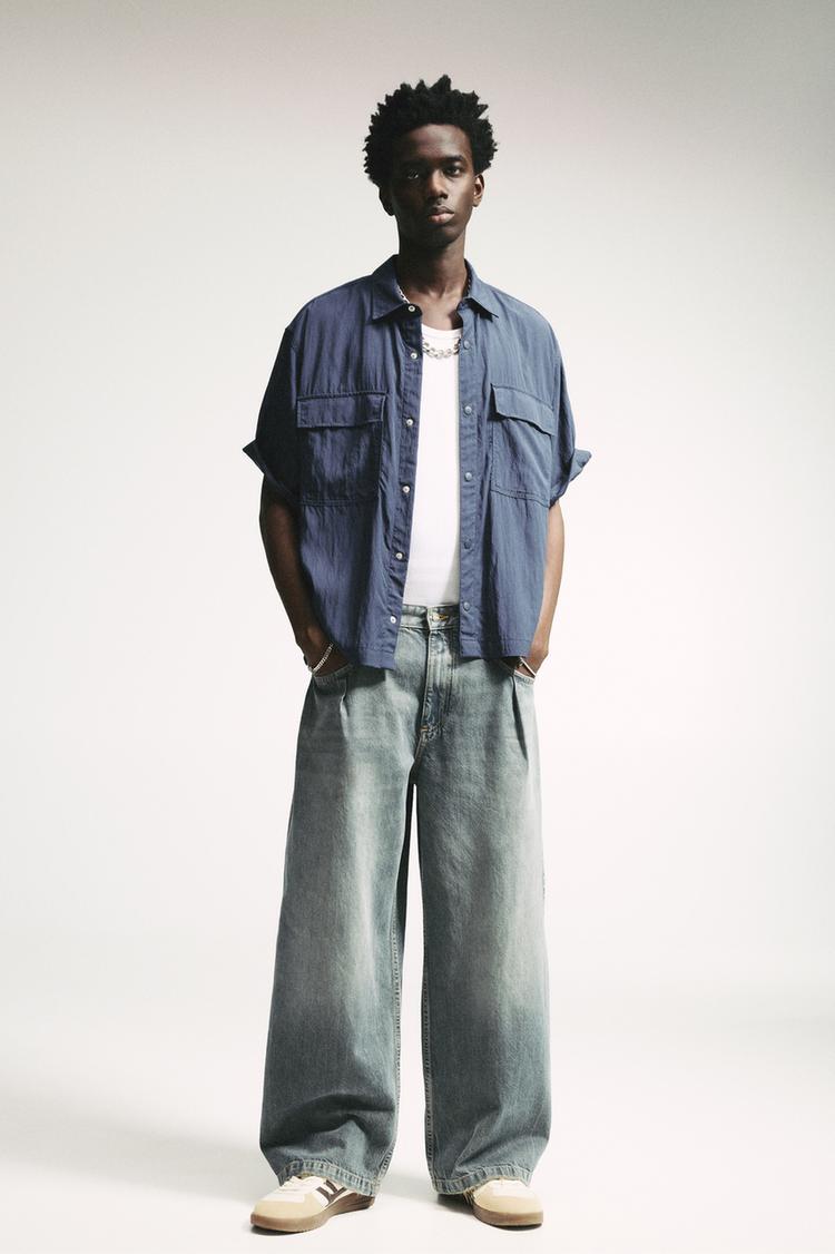 

Очень мешковатые джинсы с вытачками Pull And Bear, голубой