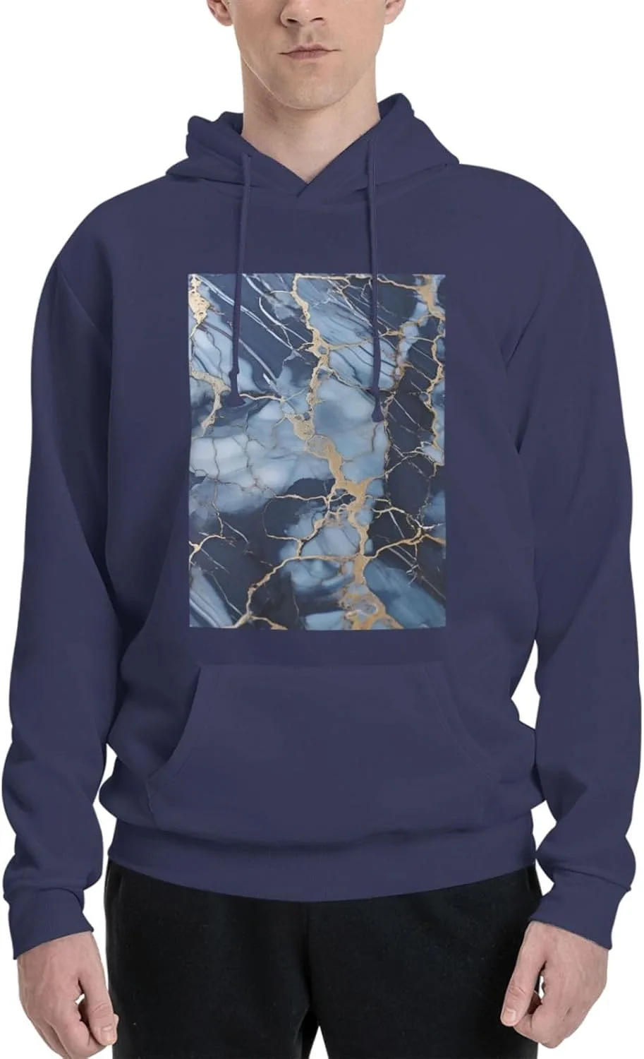 

Мужская флисовая толстовка с капюшоном, мраморный узор LKWSCGHM