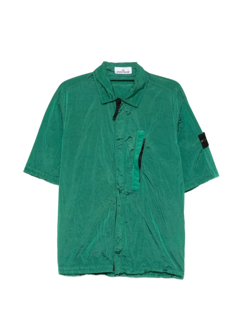 Рубашка с коротким рукавом и карманом Stone Island, зеленый