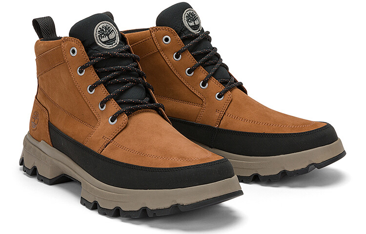 Мужские уличные ботинки Timberland на толстой подошве, коричневый/черный — фото 4