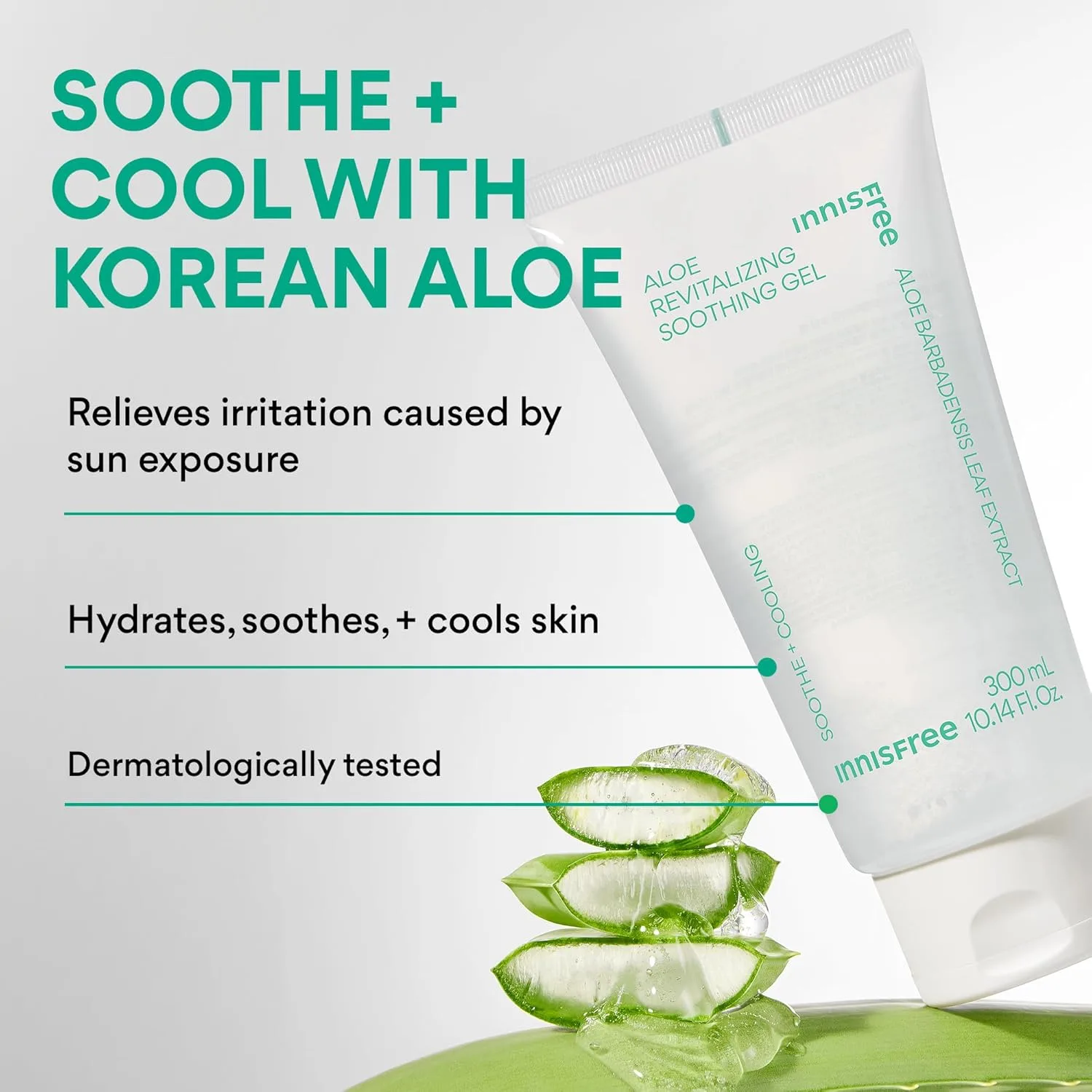 Крем для лица SPF INNISFREE Увлажняющий гель для лица и тела Aloe Vitalizing Soothing Gel — фото 2