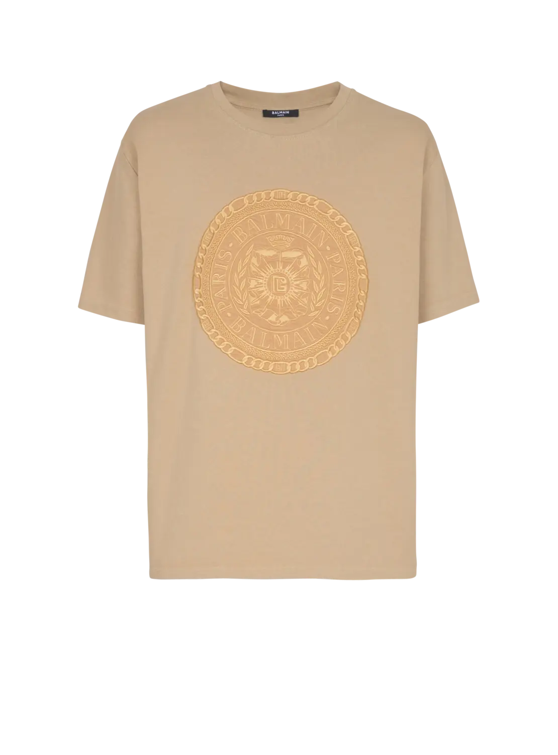 

Футболка Balmain Medaille с вышивкой, бежевый