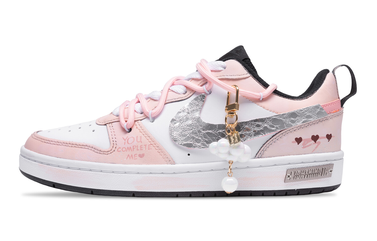 

Кроссовки Nike Court Borough Skateboard Shoes Women's Low-Top Pink, белый