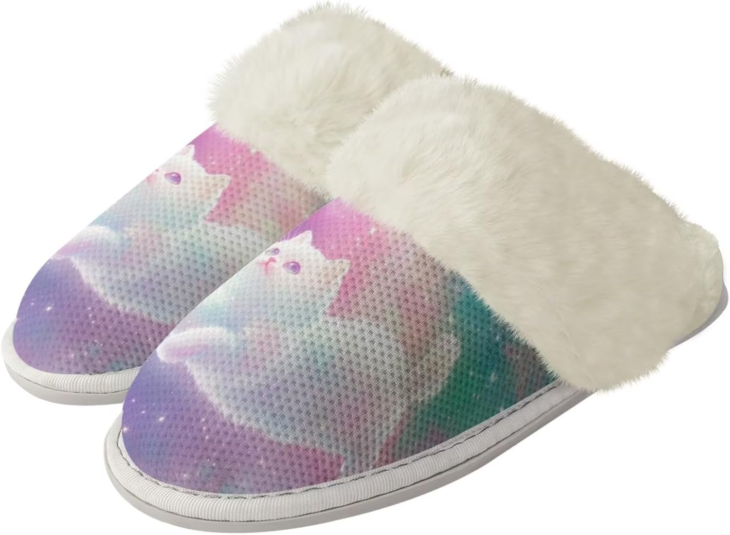 

Комнатные тапочки Binienty для женщин и мужчин, для дома и улицы, легкие, с противоскользящей подошвой, Starry Sky Cat