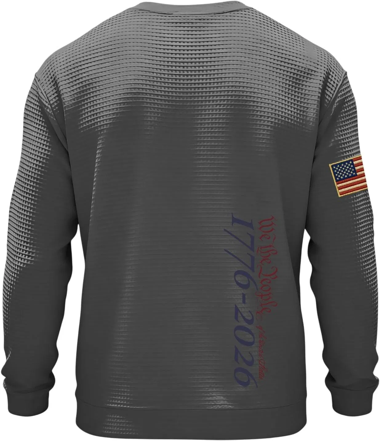 Футболка с длинным рукавом American Flag, вафельная вязка, 2-Dark Gray — фото 2