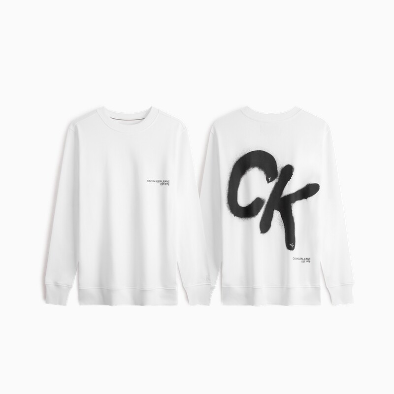 

Толстовка мужская Calvin Klein Jeans с круглым вырезом и граффити, белый
