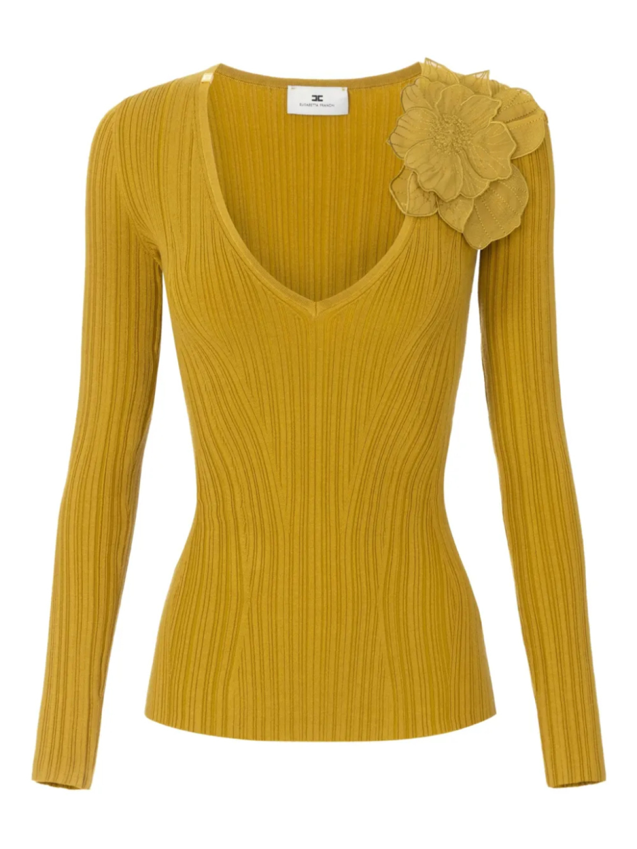 

Топ с цветочным узором Elisabetta Franchi, желтый
