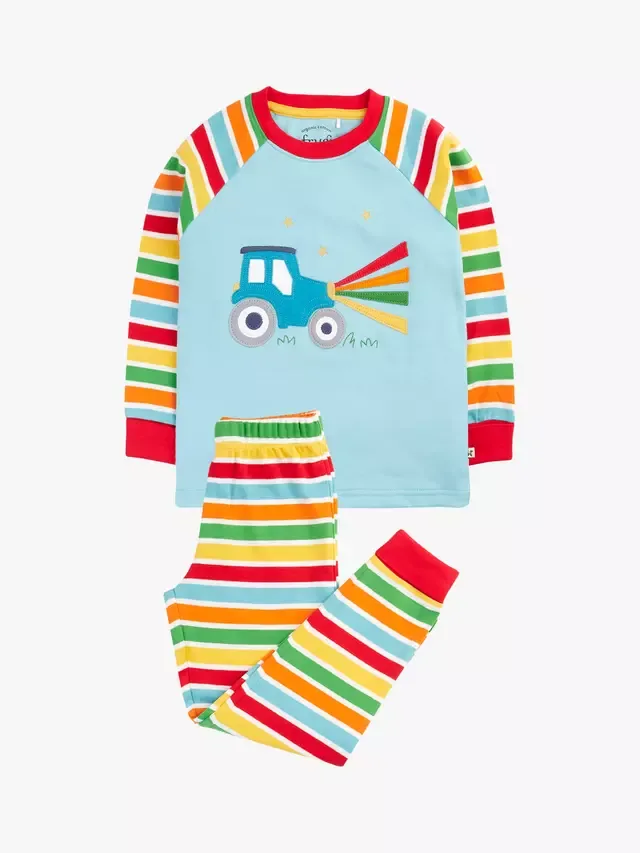 Детская пижама Jamie с аппликацией в виде трактора, разноцветная Frugi