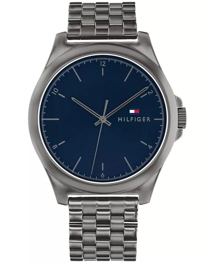 

Мужские кварцевые часы из нержавеющей стали из бронзы, 44 мм Tommy Hilfiger, серебро