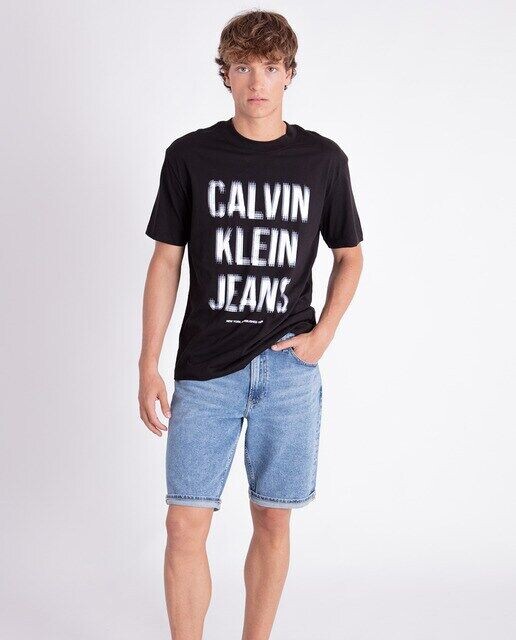 

Мужские шорты из денима с эффектом потертости Calvin Klein Jeans, светло-синий