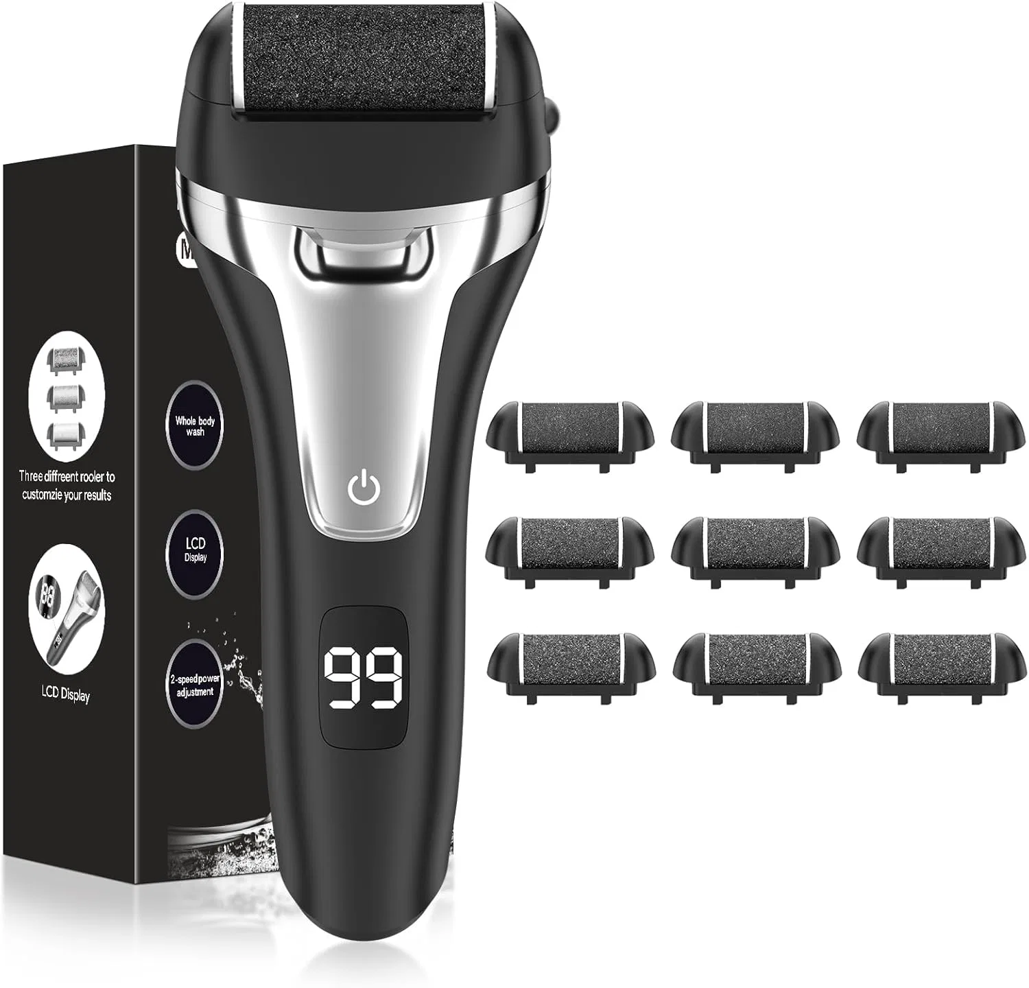 Электрическая пилка для ног Callus Remover (11 в 1) Banral, Black-9
