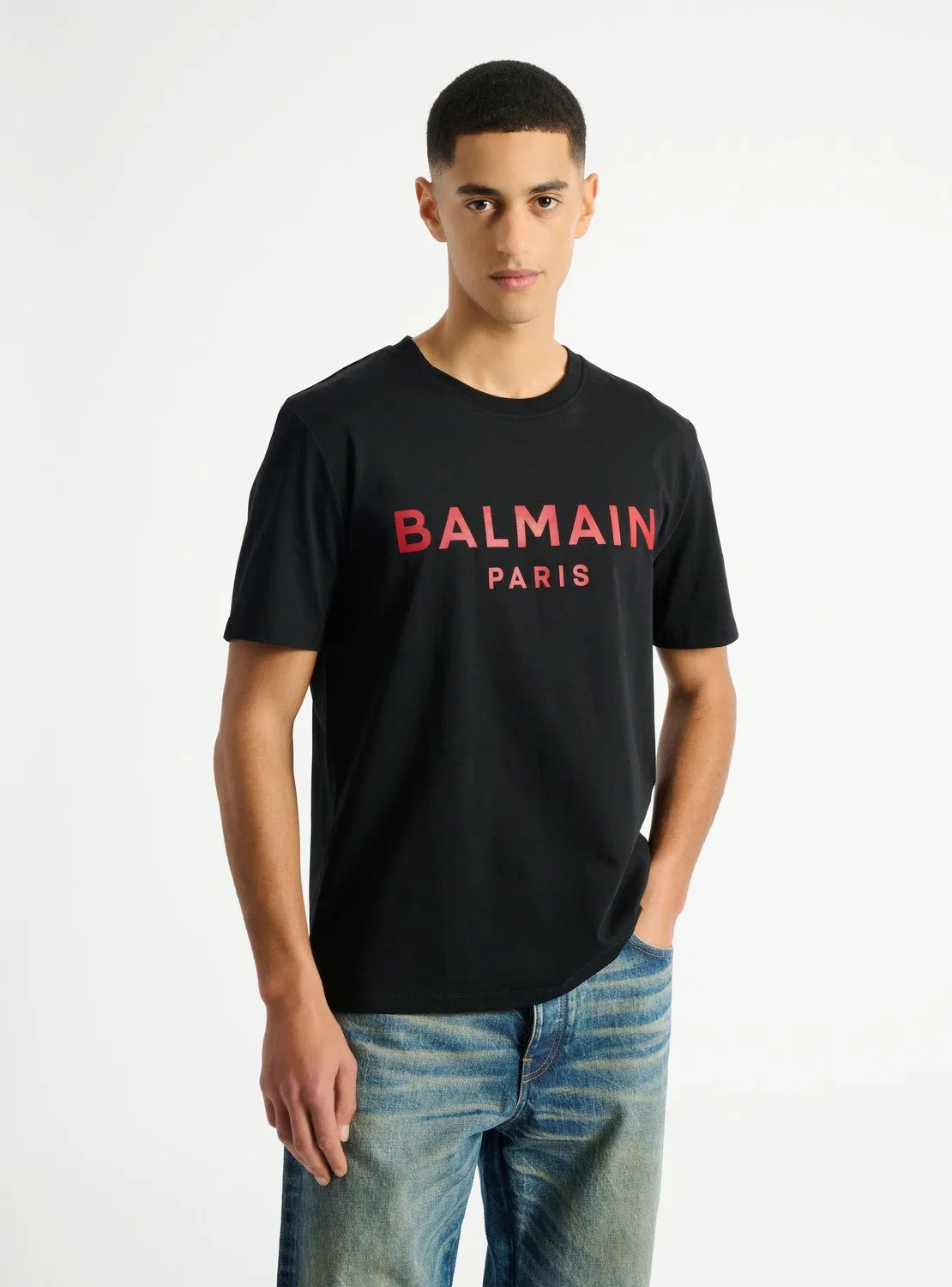 Футболка Balmain с принтом Balmain Paris, мультиколор — фото 4