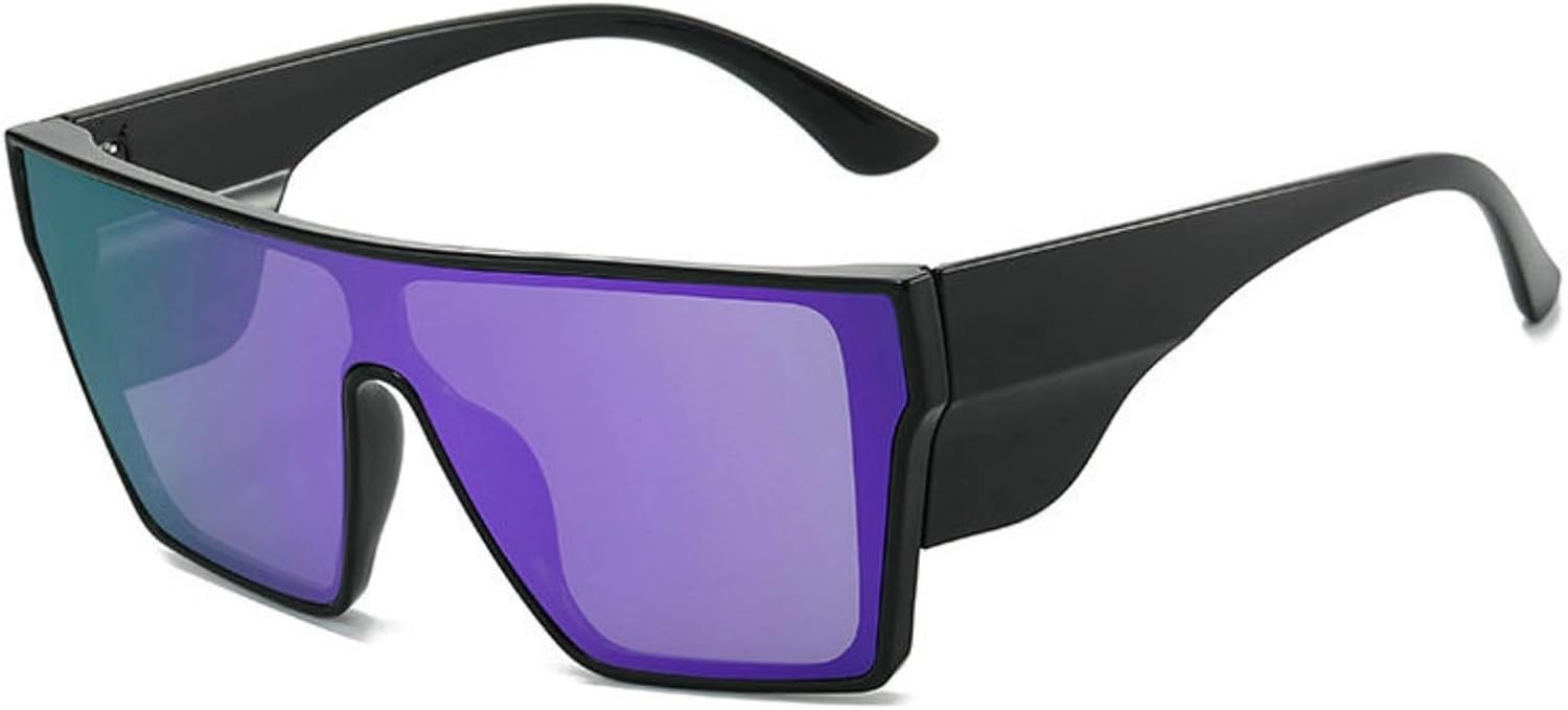 

Willochra Винтажные большие квадратные солнцезащитные очки для женщин, модные, с плоской верхней частью, черные, для активного отдыха, защита от УФ-излучения UV400, C4