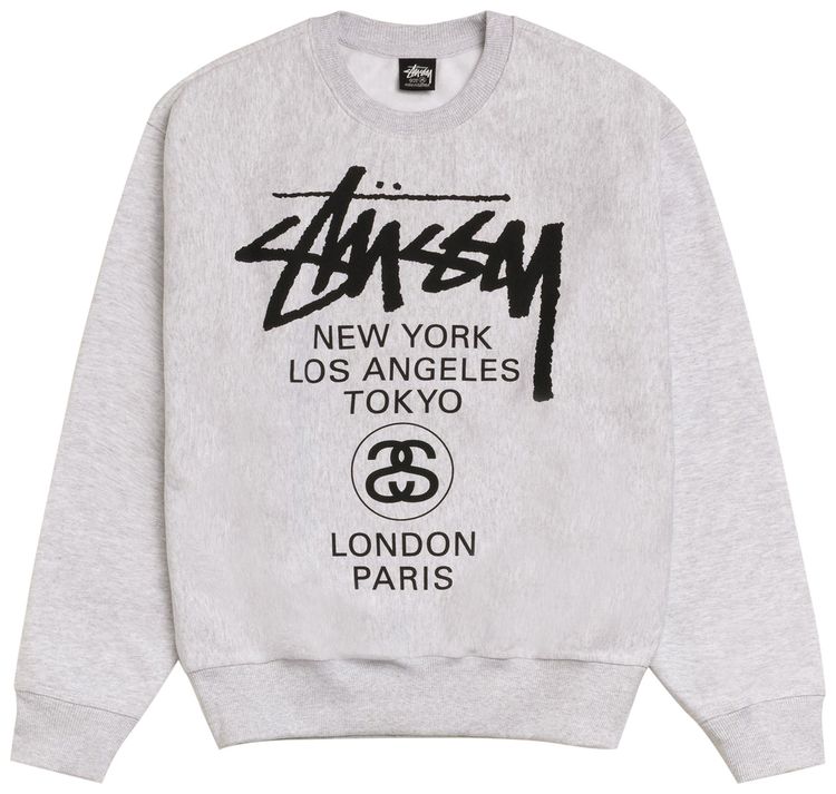 

Толстовка Stussy World Tour Crew, серый