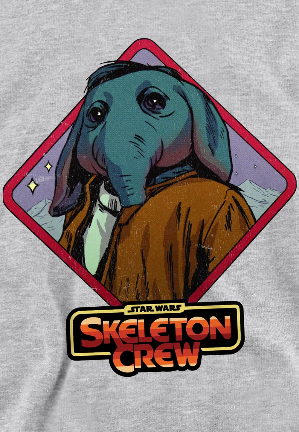 Детский худи Star Wars Skeleton Crew Neel Badge Disney, серый — фото 2