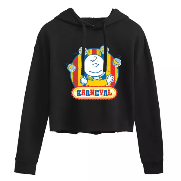 

Укороченная толстовка с капюшоном Juniors' peanuts karneval Licensed Character, черный