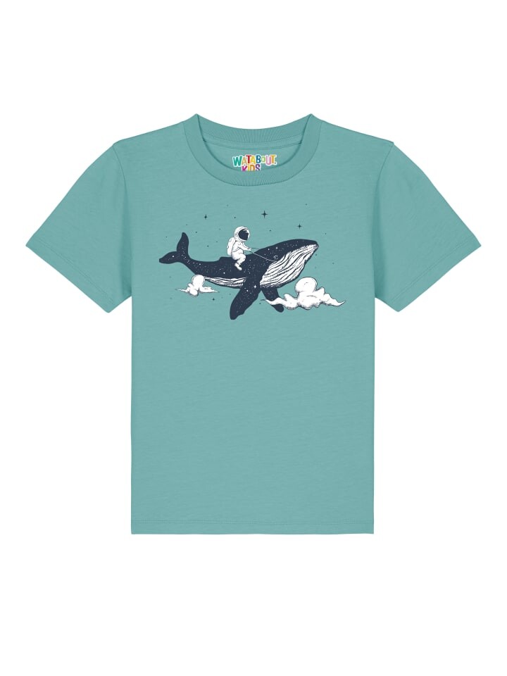 

Футболка wat Apparel, цвет teal monstera