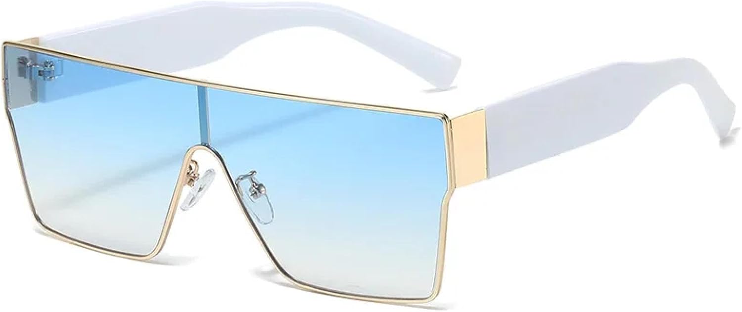 

Солнцезащитные очки для женщин и мужчин, модные, стильные, роскошные, цельные, декоративные, для активного отдыха, путешествий, вождения, с защитой от УФ-излучения UV400 TKKTLLT, White Blue