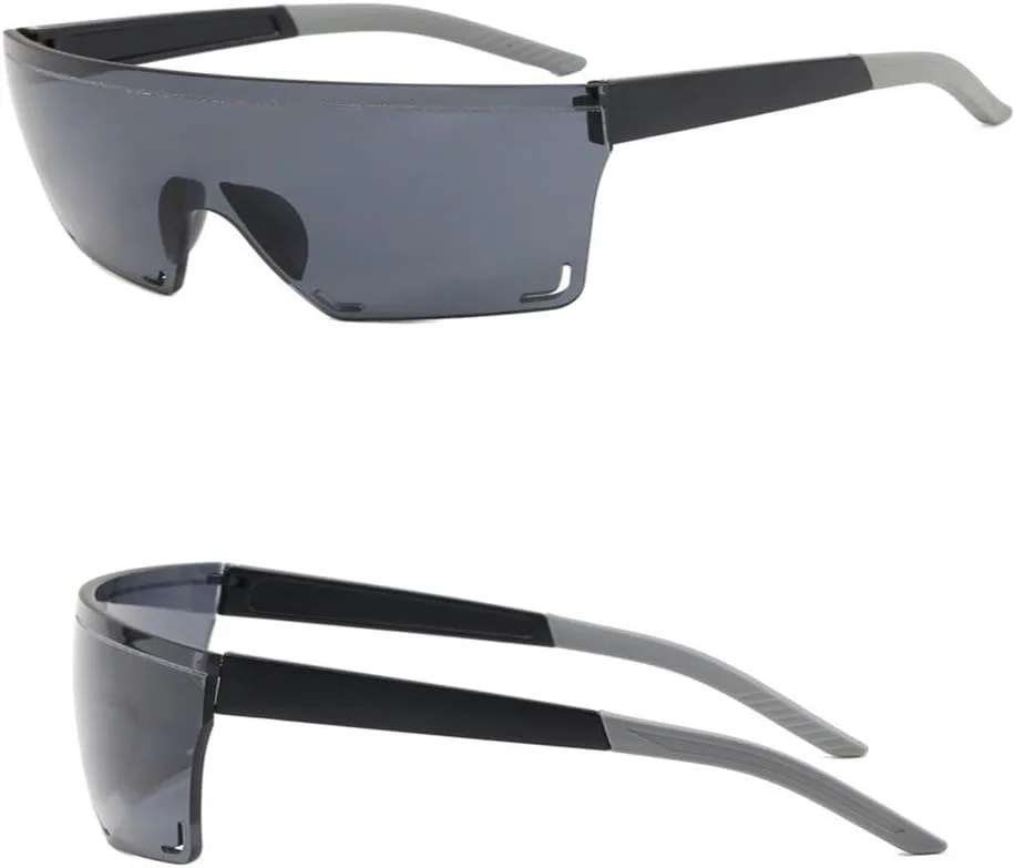 

Спортивные очки для велоспорта на открытом воздухе. Модные безрамочные разноцветные солнцезащитные очки для мужчин и женщин с большими оправами KTUCN, Black