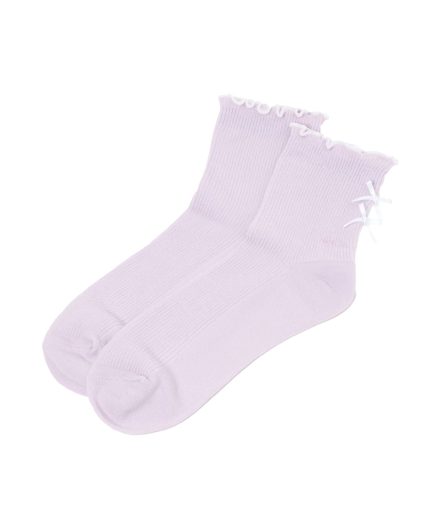 Носки Double Ribbon Mellow Crew Socks Repipi armario, Purple x White 92