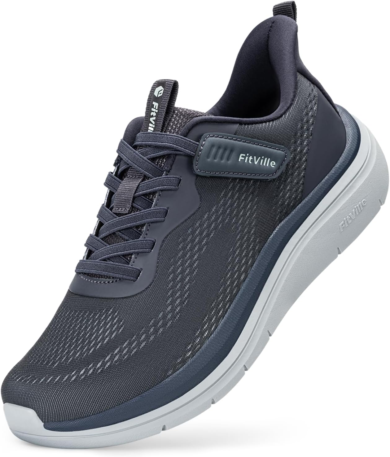 

Кроссовки FitVille Wide Walking Shoes для мужчин, широкие, с поддержкой свода стопы, удобные, легкие беговые кроссовки для мужчин при плоскостопии и подошвенном фасциите - Cloud Wanderer V22, синий