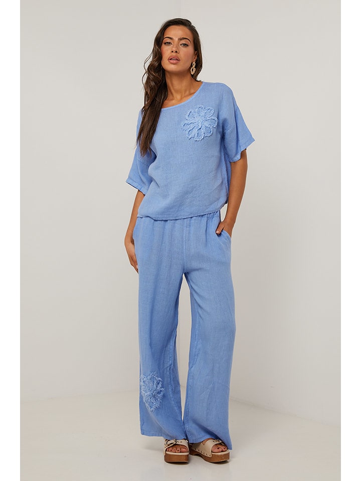 

Тканевые брюки Le Monde du Lin, светло-синий