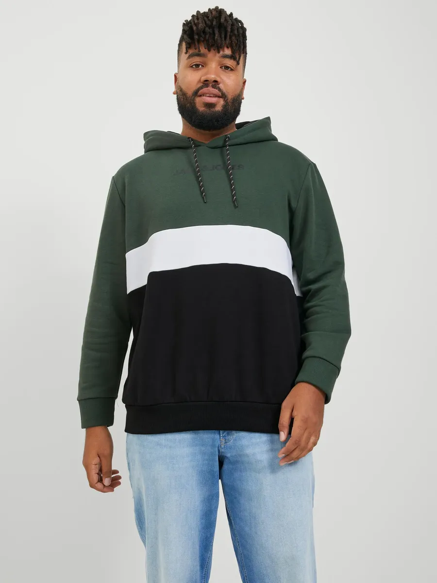 

Толстовка Jack & Jones PlusSize с капюшоном "JJEREID BLOCKING SWEAT HOOD NOOS PLS", цвет Mountain View