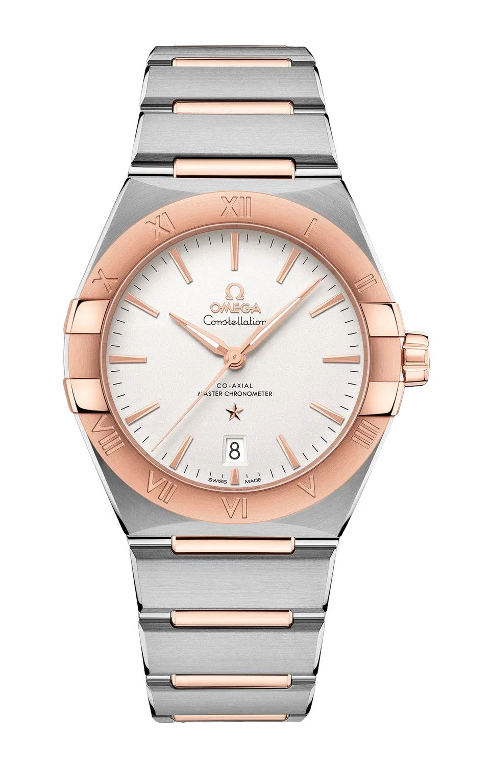 CONSTELLATION 39 ММ, СТАЛЬ-СЕДНА ЗОЛОТО НА СТАЛИ-СЕДНА ЗОЛОТО - 131.20.39.20.02.001 OMEGA, золотой