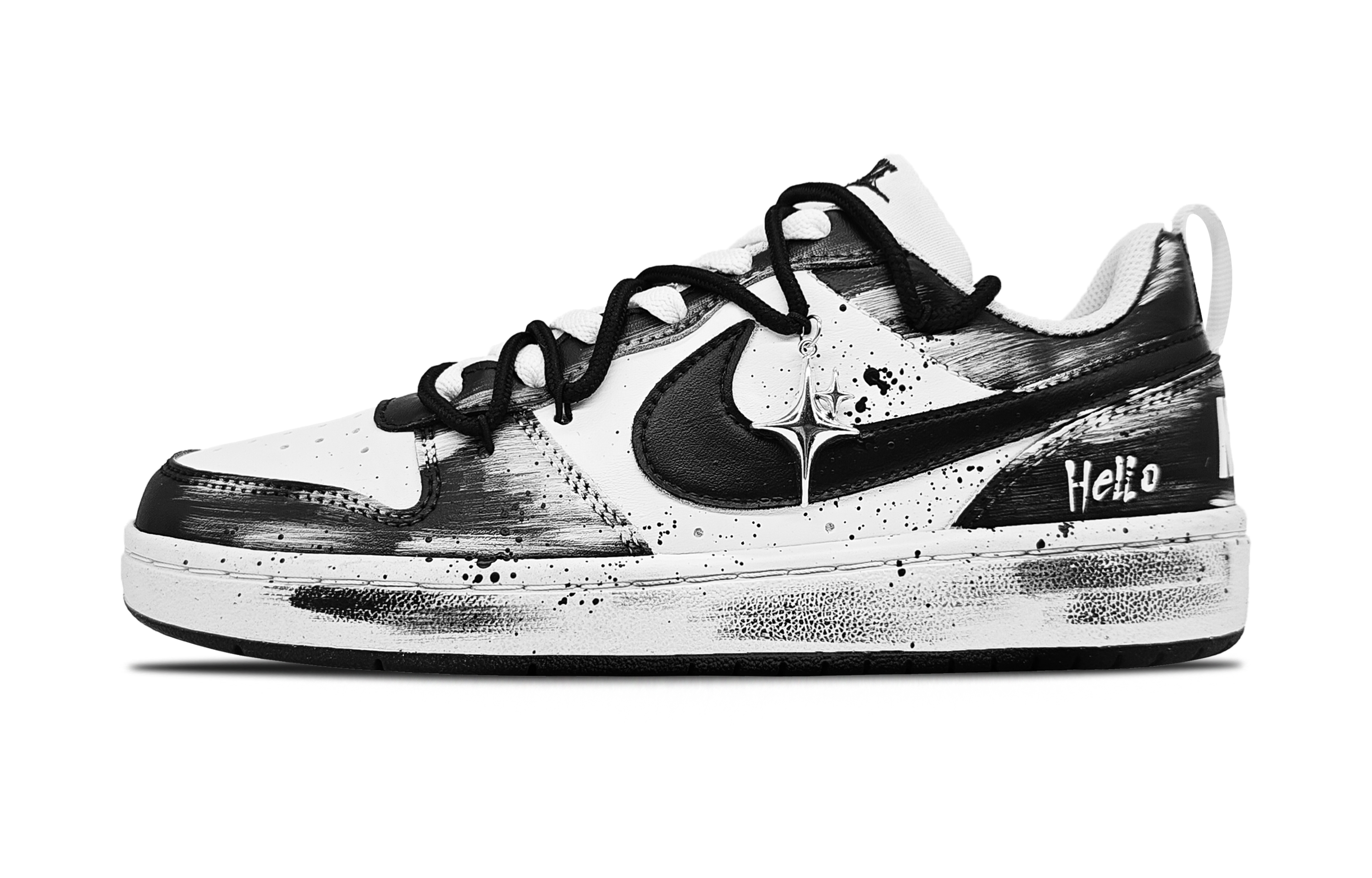 

Nike Кроссовки Court Vision Low White Etching противоскользящие износостойкие низкие для подростков