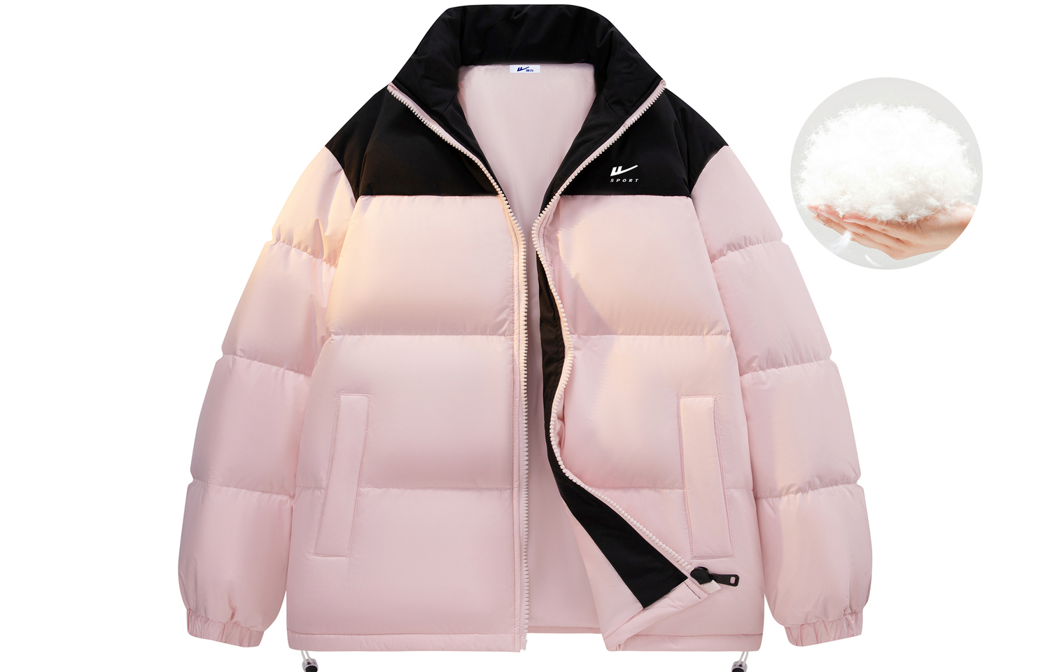 

WARRIOR Пуховик унисекс серии Candy Cube, Pink Multicolor