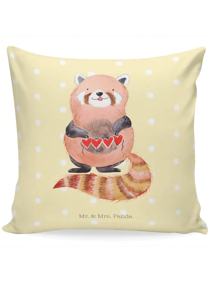 

Подушка Mr & Mrs Panda 40x40 Roter Panda, пастельно-желтый
