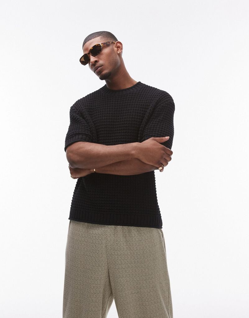 

Черная футболка крючком Topman
