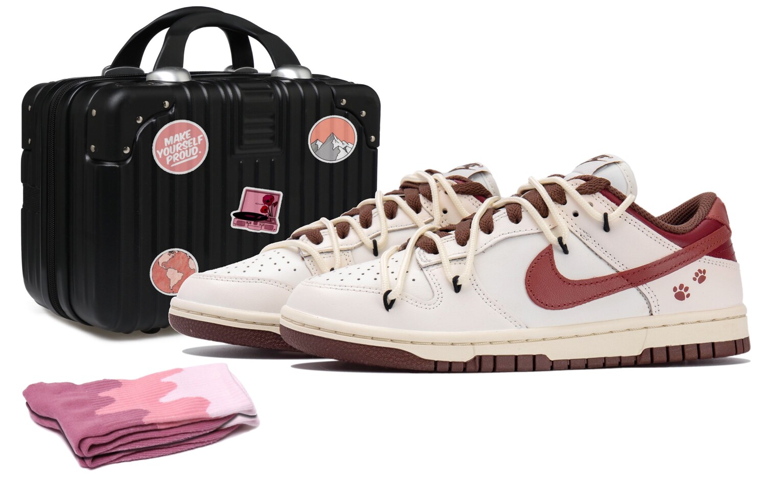 

Женские кроссовки для скейтбординга Nike Dunk, White/Red