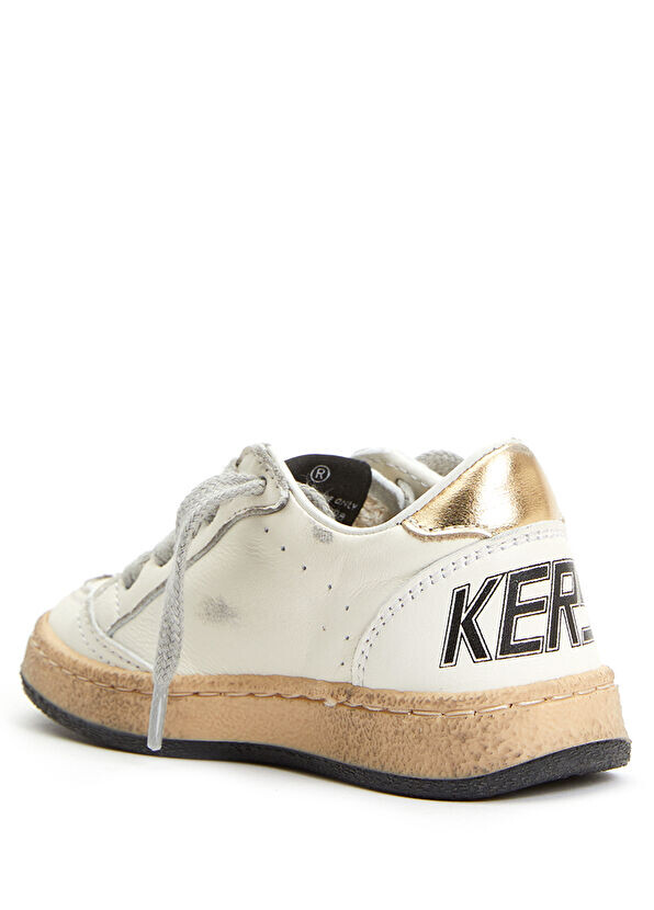 Детские кожаные кроссовки со звездочками Golden Goose, золотой — фото 3