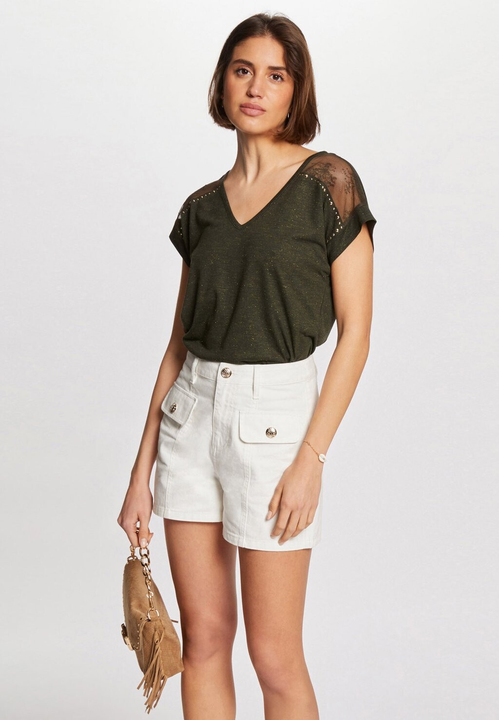 

Футболка с принтом SHORT-SLEEVED Morgan, темно-зеленый