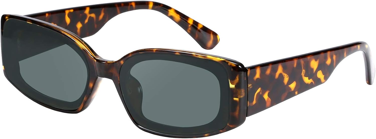 

Солнцезащитные очки FEISEDY в стиле ретро, ​​прямоугольные, женские и мужские, винтажные, 90-е, маленькие, толстые, узкие, модные, в стиле Y2K, пластиковые, B2462, Tortoise