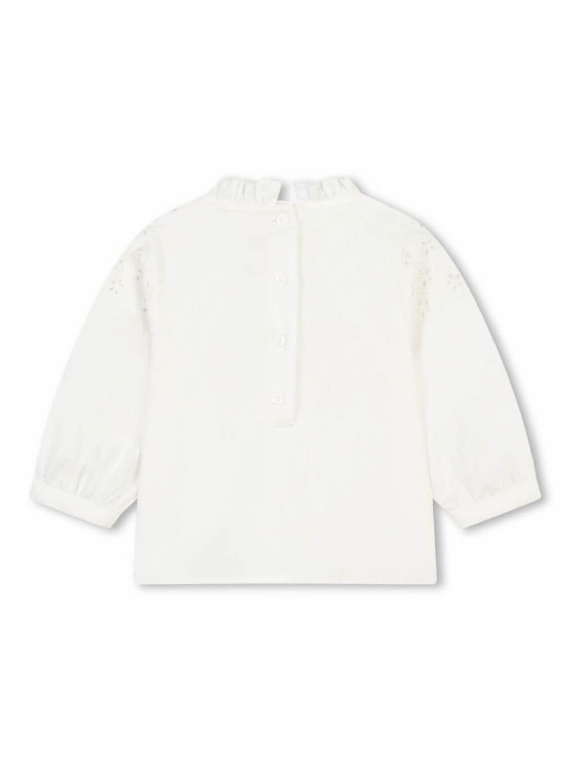 Chloé Kids толстовка из органического хлопка с оборками на воротнике, белый — фото 2