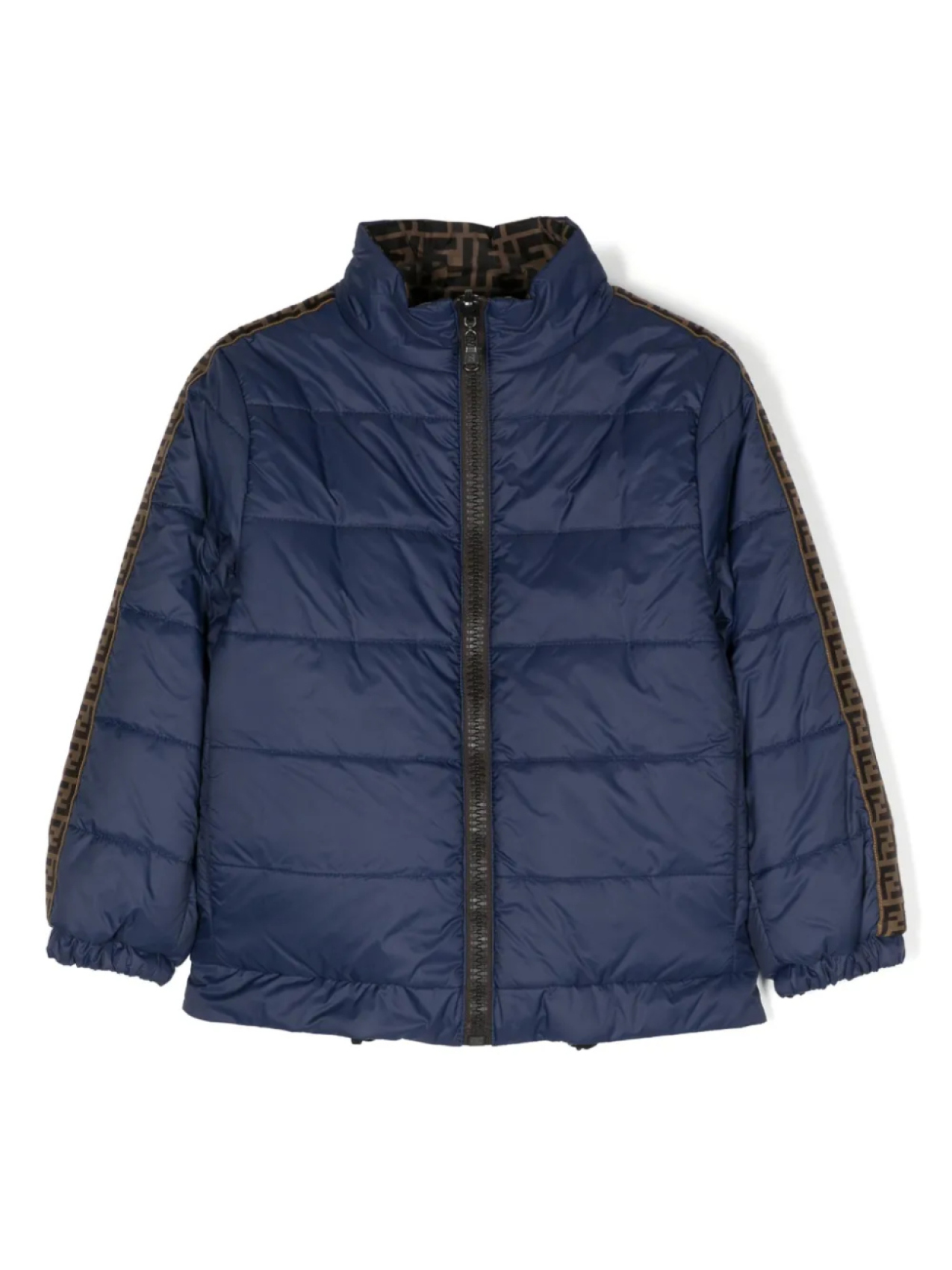 

Двусторонний пуховик с узором FF Fendi Kids, синий