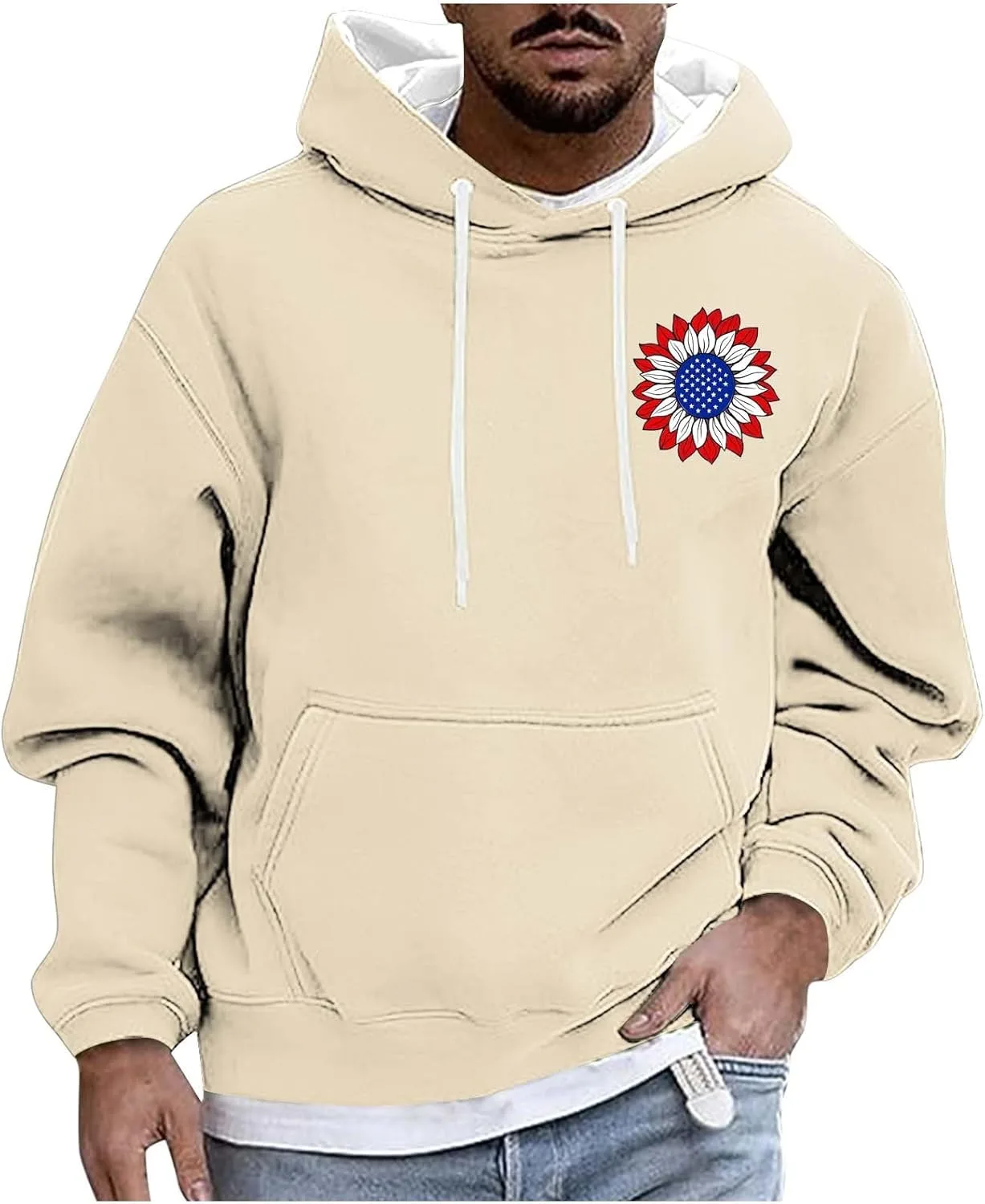 

Толстовка с капюшоном для мужчин, 2025, с карманами